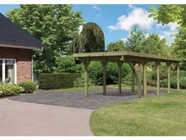 Karibu | Enkele Carport Classic 3 | Variant B met Stalen Dakplaten