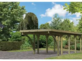 Karibu | Enkele Carport Classic 3 | Variant C met Stalen Dakplaten