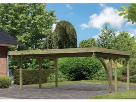 Karibu | Dubbele Carport Classic 1 | Variant B met Stalen Dakplaten