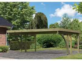 Karibu | Dubbele Carport Classic 1 | Variant C met Stalen Dakplaten