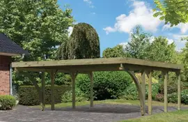 Karibu | Dubbele Carport Classic 2 | Variant C met Stalen Dakplaten