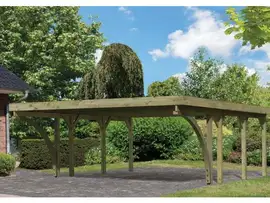 Karibu | Dubbele Carport Classic 2 | Variant C met Stalen Dakplaten
