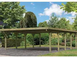 Karibu | Dubbele Carport Classic 3 | Variant A met Stalen Dakplaten