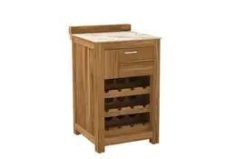 Passion Grills | Buitenkeuken Onderdeel | Milano Buitenkeukenkast 1 Lade + Wijnkast | 58 x 63 cm | Albastro Cream