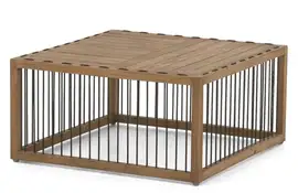 Apple Bee | Koffietafel La Croix 70 x 70 x 35 cm | Teak Tafelblad