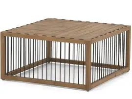 Apple Bee | Koffietafel La Croix 70 x 70 x 35 cm | Teak Tafelblad