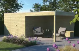 Gardenas | Tuinhuis QBH2 300x300 + Ext 300 | Hogedruk Geïmpregneerd Groen
