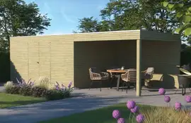 Gardenas | Tuinhuis QBH2 420x300 + Ext 300 | Hogedruk Geïmpregneerd Groen