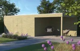 Gardenas | Tuinhuis QBH2 510x300 + Ext 300 | Hogedruk Geïmpregneerd Groen