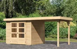 Woodfeeling | Tuinhuis Askola 3 met Overkapping 2,4 | Onbehandeld