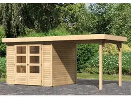 Woodfeeling | Tuinhuis Askola 3 met Overkapping 2,4 | Onbehandeld
