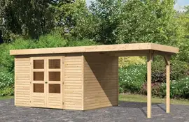 Woodfeeling | Tuinhuis Askola 5 met Overkapping 2,4 | Onbehandeld