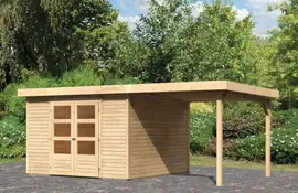 Woodfeeling | Tuinhuis Askola 6 met Overkapping 2,4 | Onbehandeld