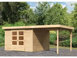 Woodfeeling | Tuinhuis Askola 6 met Overkapping 2,4 | Onbehandeld