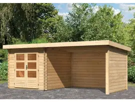 Woodfeeling | Tuinhuis Bastrup 4 met Overkapping 3,0, Zij- en Achterwand