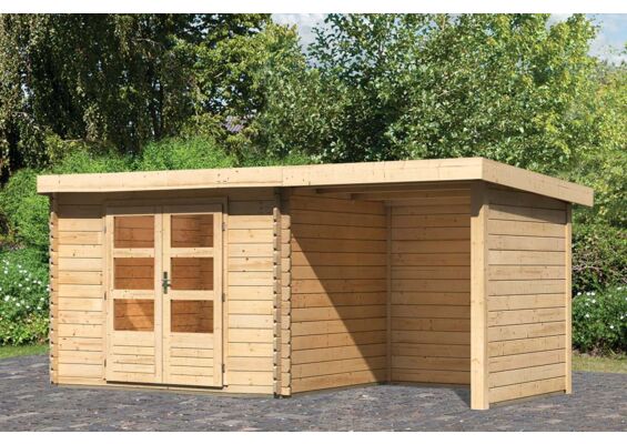 Woodfeeling | Tuinhuis Bastrup 3 met Overkapping 2,0, Zij- en Achterwand