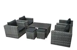 Fonteyn Fonteyn Loungeset Salou met 4 Stoelen | Halfmoon Dark Grey aanbieding