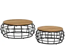 Apple Bee | Koffietafelset Pure Ø70 x 35 cm & Ø55 x 30 cm | Black Grey