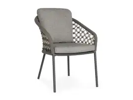 SUNS | Tuinstoel Nappa | MRG | Macrame Weaving | Light Anthracite Mixed Weave