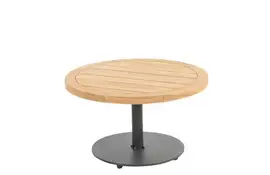 4 Seasons Outdoor | Koffietafel Volta Teak Ø60 cm x 35(h) cm | Antraciet