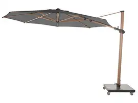 4 Seasons Outdoor | Parasol Siesta Premium Ø350 cm| Antraciet-Houtlook
