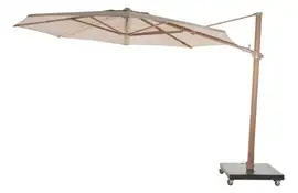 4 Seasons Outdoor | Parasol Siesta Premium Ø350 cm| Zand-Houtlook