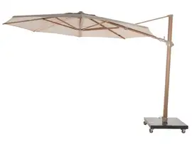 4 Seasons Outdoor | Parasol Siesta Premium Ø350 cm| Zand-Houtlook