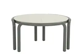 Apple Bee | Koffietafel Lugano Ø79,5 cm | Sintered Stone Travetino White