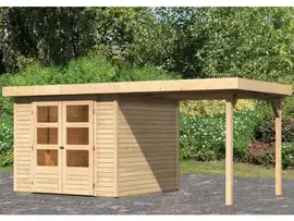 Woodfeeling | Tuinhuis Askola 3,5 met Overkapping 2,4 | Onbehandeld