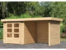 Woodfeeling | Tuinhuis Askola 2 met Overkapping 2,4, Zij- en Achterwand | Onbehandeld