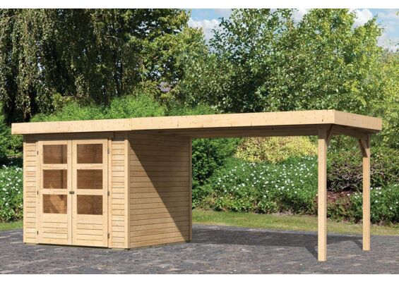 Woodfeeling | Tuinhuis Askola 2 met Overkapping 2,8 | Onbehandeld