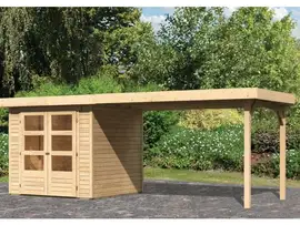 Woodfeeling | Tuinhuis Askola 2 met Overkapping 2,8 | Onbehandeld