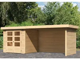 Woodfeeling | Tuinhuis Askola 2 met Overkapping 2,8, Zij- en Achterwand | Onbehandeld
