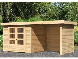Woodfeeling | Tuinhuis Askola 3 met Overkapping 2,4, Zij- en Achterwand | Onbehandeld