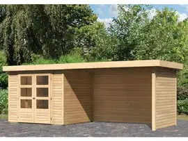 Woodfeeling | Tuinhuis Askola 3 met Overkapping 2,8, Zij- en Achterwand | Onbehandeld