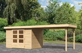 Woodfeeling | Tuinhuis Askola 4 met Overkapping 2,8 | Onbehandeld