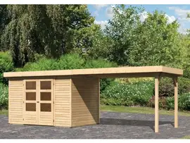 Woodfeeling | Tuinhuis Askola 4 met Overkapping 2,8 | Onbehandeld