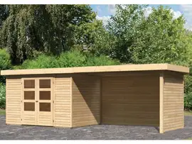 Woodfeeling | Tuinhuis Askola 4 met Overkapping 2,8, Zij- en Achterwand | Onbehandeld