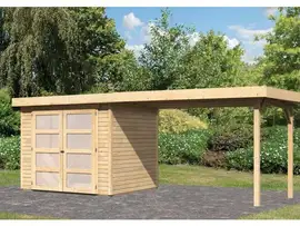 Karibu | Tuinhuis Mühlendorf 3 met Overkapping 2,8 | Onbehandeld