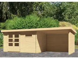 Woodfeeling | Tuinhuis Bastrup 8 met Overkapping 3,0, Zij- en Achterwand