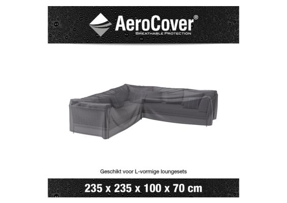 Loungesethoes AeroCover Platinum L-vorm 235 x 235 cm