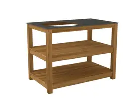 Passion Grills | Buitenkeuken Onderdeel | Milano Big Green Egg Tafel | 120 x 76 cm | Belgium Dark Grey
