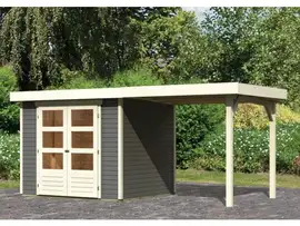 Woodfeeling | Tuinhuis Askola 3 met Overkapping 2,4 | Terragrijs
