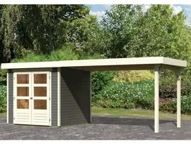 Woodfeeling | Tuinhuis Askola 2 met Overkapping 2,8 | Terragrijs