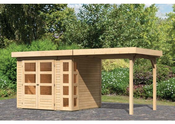 Woodfeeling | Tuinhuis Kerko 3 met Overkapping 2,4 | Onbehandeld