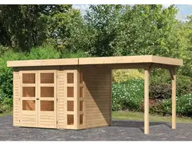Woodfeeling | Tuinhuis Kerko 3 met Overkapping 2,4 | Onbehandeld