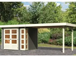 Woodfeeling | Tuinhuis Kerko 3 met Overkapping 2,8 | Terragrijs