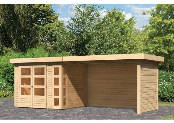 Woodfeeling | Tuinhuis Kerko 3 met Overkapping 2,8, Zij- en Achterwand | Onbehandeld