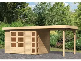 Woodfeeling | Tuinhuis Kerko 4 met Overkapping 2,4 | Onbehandeld