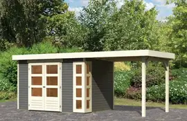 Woodfeeling | Tuinhuis Kerko 4 met Overkapping 2,4 | Terragrijs